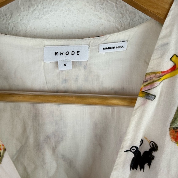 RHODE Ava Top S Safari Print HTF Peplum Ruffle Wrap - Picture 8 of 12